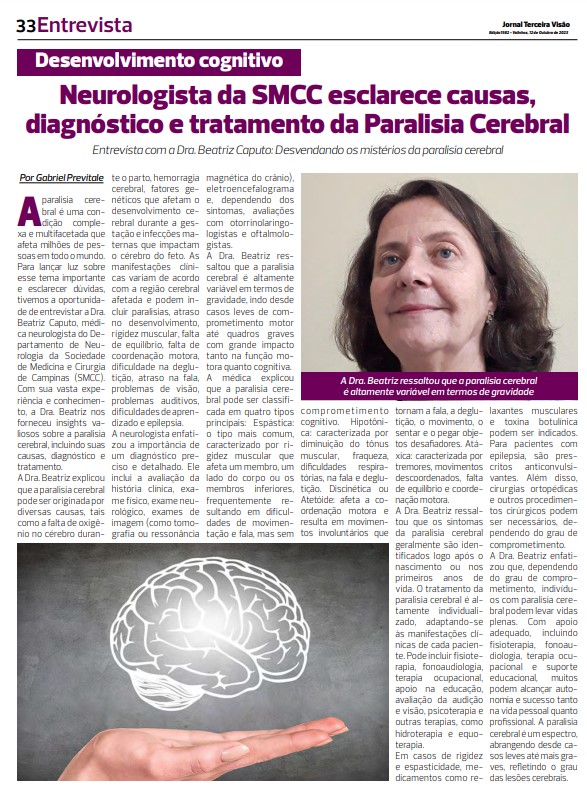 Neurologista da SMCC esclarece causas, diagnóstico e tratamento da paralisia cerebral – Jornal Terceira Visão