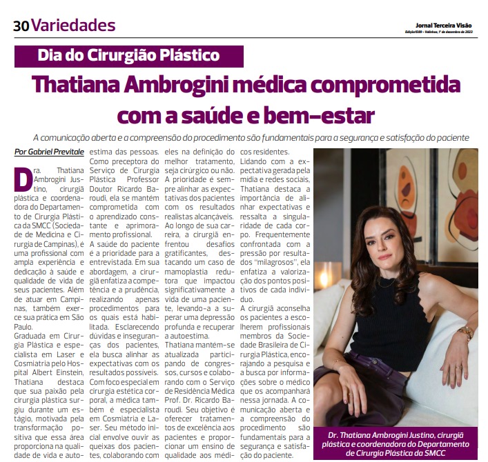 Thatiana Ambrogini médica comprometida com a saúde e bem-estar – Jornal Terceira Visão
